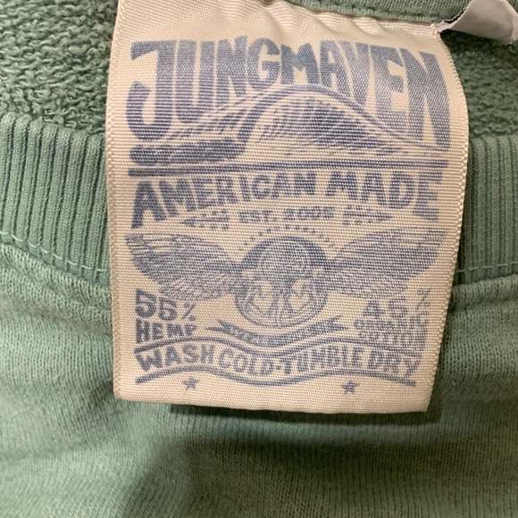 Jungmaven Crewneck Sweatshirt in Sage Green - Picture 2 of 7